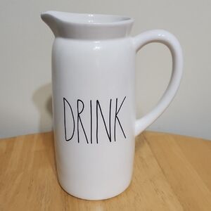 Rae Dunn White 'Drink' Pitcher